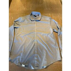 DKNY Men's Dress Shirt Blue Slim Fit Stretch Long Sleeve XL 17.5 36/37